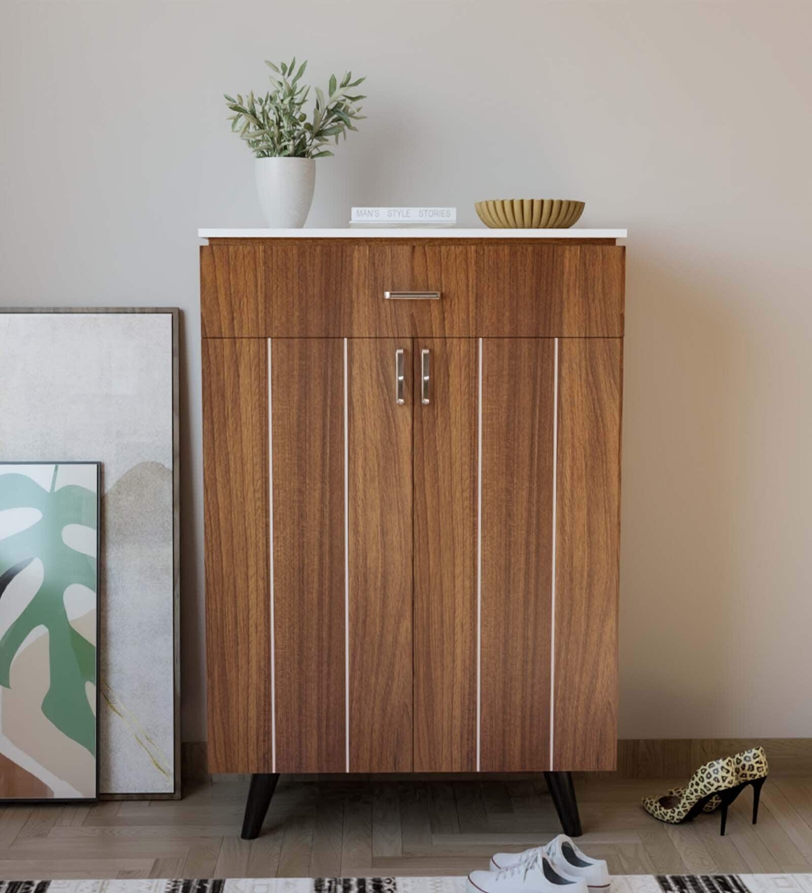 Akiyama Shoe Cabinet In Leon Teak Finish