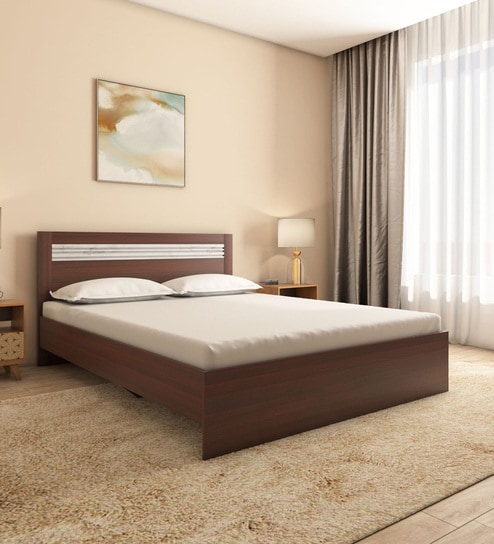 Akin King Size Bed in Walnut Finish