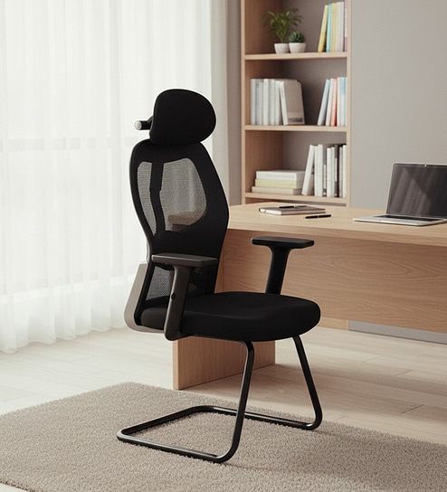 Akira High Back Visitor Chair in Black Colour