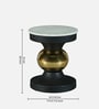 Akenside End Table In Black & Golden Finish with Marble Top