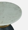 Akenside End Table In Grey & Golden Finish with Marble Top