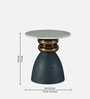 Akenside End Table In Grey & Golden Finish with Marble Top