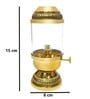 Akhand Diya with Bati Adjuster & Glass Cover Brass/Glass Oil Lamp (Golden/Clear)