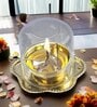Akhand Jyot Diya with Wick Lifting Lever Brass Oil Lamp (Golden)