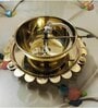 Akhand Jyot Diya with Wick Lifting Lever Brass Oil Lamp (Golden)