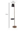 Aki Matte Black Metal Shade Floor Lamp with Metallic Gold Base