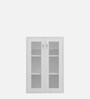 Akiko Bookcase with Glass Doors in White Finish