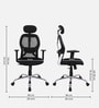 Akira High Back Ergonomic Chair with Adjustable Lumbar Support in Black Colour