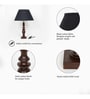 Akira Hand Crafted Solid Wood Walnut Finish Table Lamp With Black Cotton Shade