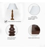 Akira Hand Crafted Solid Wood Walnut Finish Table Lamp With White Cotton Shade