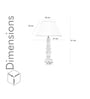 Akira Hand Crafted Solid Wood Walnut Finish Table Lamp With White Cotton Shade
