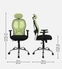 Akira High Back Breathable Mesh Ergonomic Chair with Adjustable Lumbar Support in Green Color