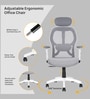Akira High Back Breathable Mesh Ergonomic Chair with Adjustable Lumbar Support in White Color