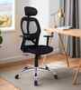Navya High Back Ergonomic Chair with Adjustable Lumbar Support in Black Colour