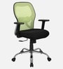 Akira Mid  Back Breathable Mesh Ergonomic Chair with Adjustable Lumbar Support in Green Color