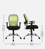 Akira Mid  Back Breathable Mesh Ergonomic Chair with Adjustable Lumbar Support in Green Color