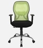 Akira Mid  Back Breathable Mesh Ergonomic Chair with Adjustable Lumbar Support in Green Color