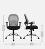 Akira Mid  Back Breathable Mesh Ergonomic Chair with Adjustable Lumbar Support in Grey Color