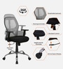 Akira Mid  Back Breathable Mesh Ergonomic Chair with Adjustable Lumbar Support in Grey Color