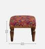 Akshara Fabric Foot Stool in Provincial Teak Finish