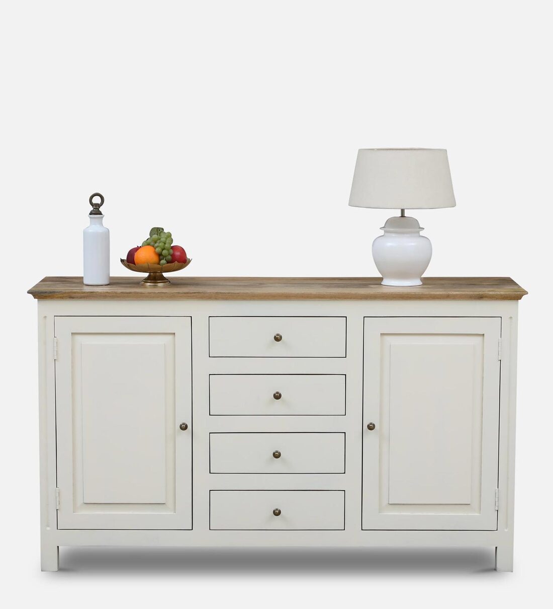 Buy Alabaster Solid Wood Sideboard In Ivory Finish Online ...