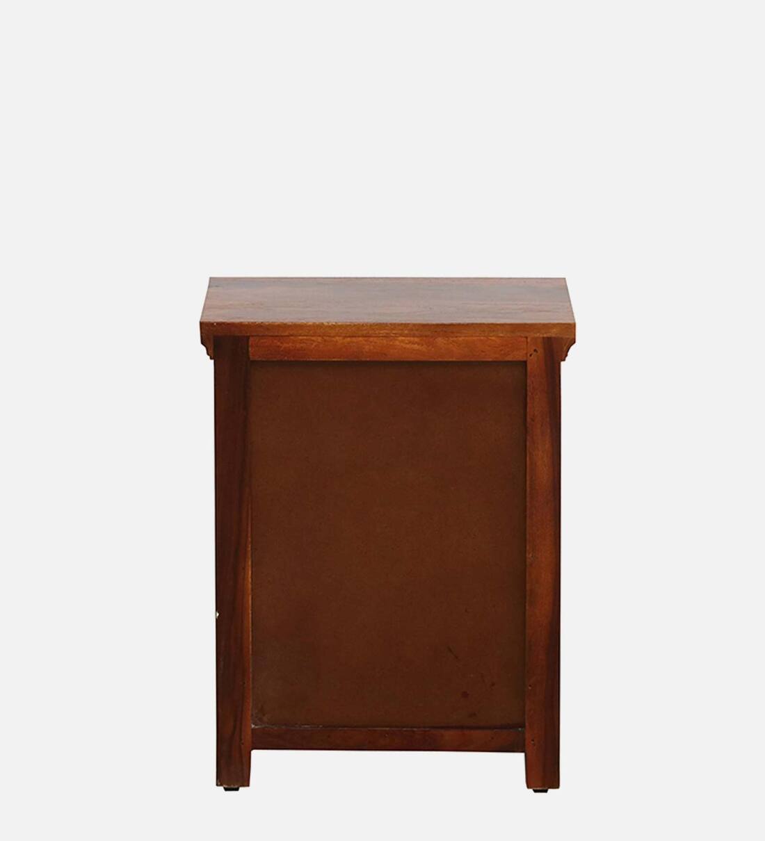 Buy Alara Sheesham Wood Bedside Table In Honey Oak Finish With Drawers By Mudramark Online