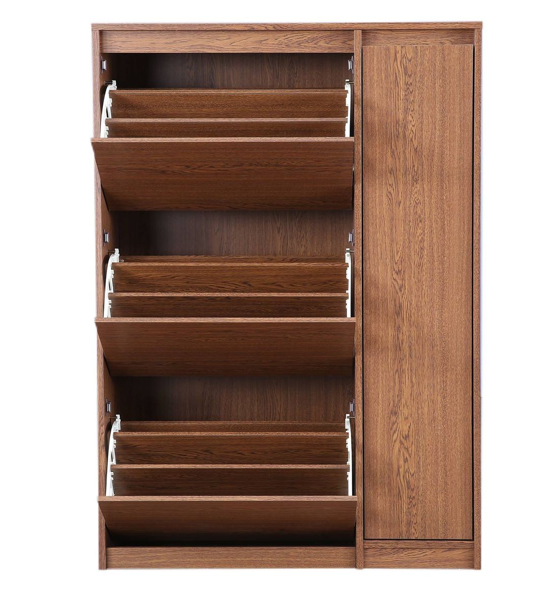 Buy Alder 3 Tier Tilt Out Shoe Rack in Walnut Finish by HomeTown Online Tilt Out Shoe Racks
