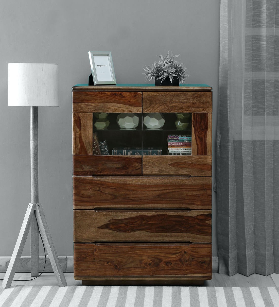 Buy Aldora Solid Wood Cabinet In Sheesham Stone Finish Woodsworth By Pepperfry Online Contemporary Cabinets Cabinets Furniture Pepperfry Product