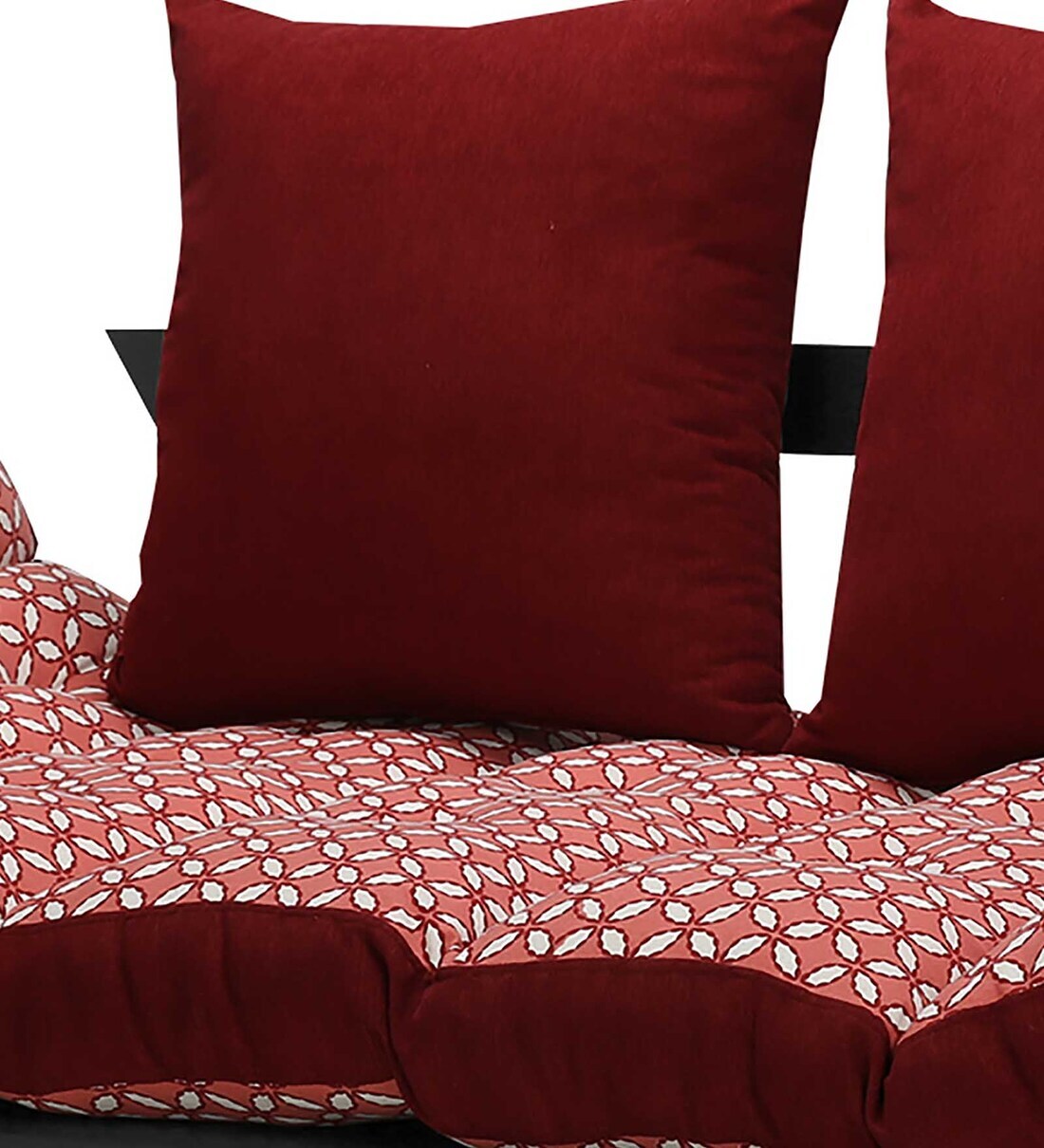Buy Alexa Double Futon Sofa Cum Bed in Red Four Leaf Colour by ARRA