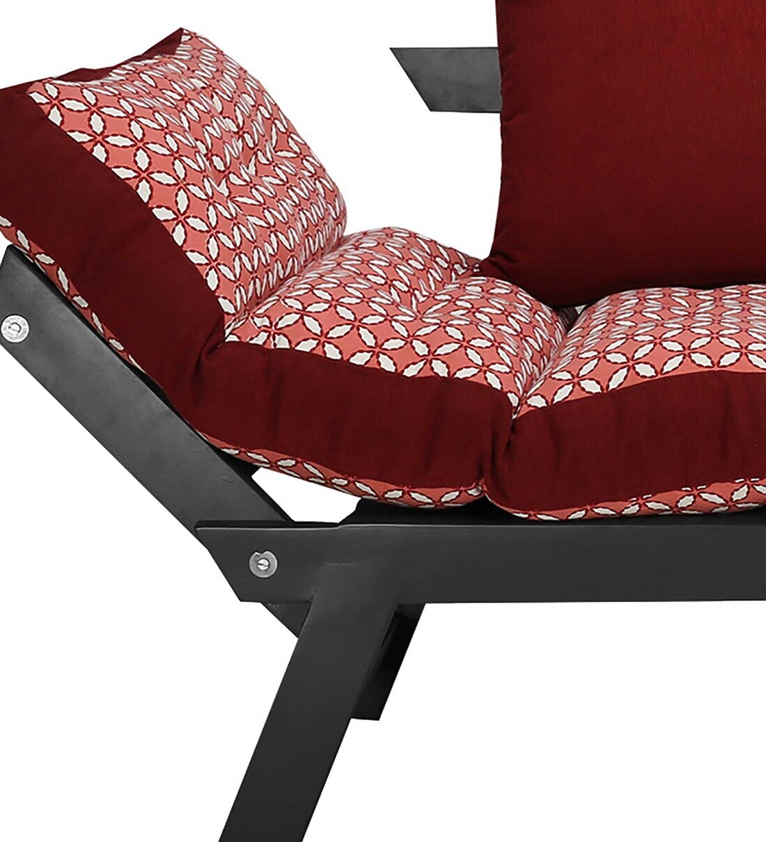 Buy Alexa Double Futon Sofa Cum Bed in Red Four Leaf Colour by ARRA