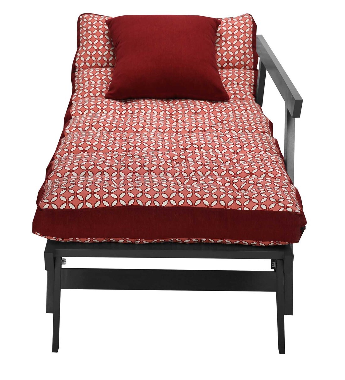 Buy Alexa Double Futon Sofa Cum Bed in Red Four Leaf Colour by ARRA