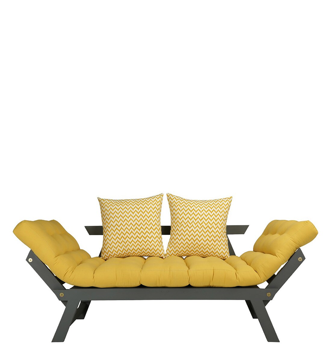Buy Alexa Double Futon with Mattress in Ochre Colour by ARRA Online