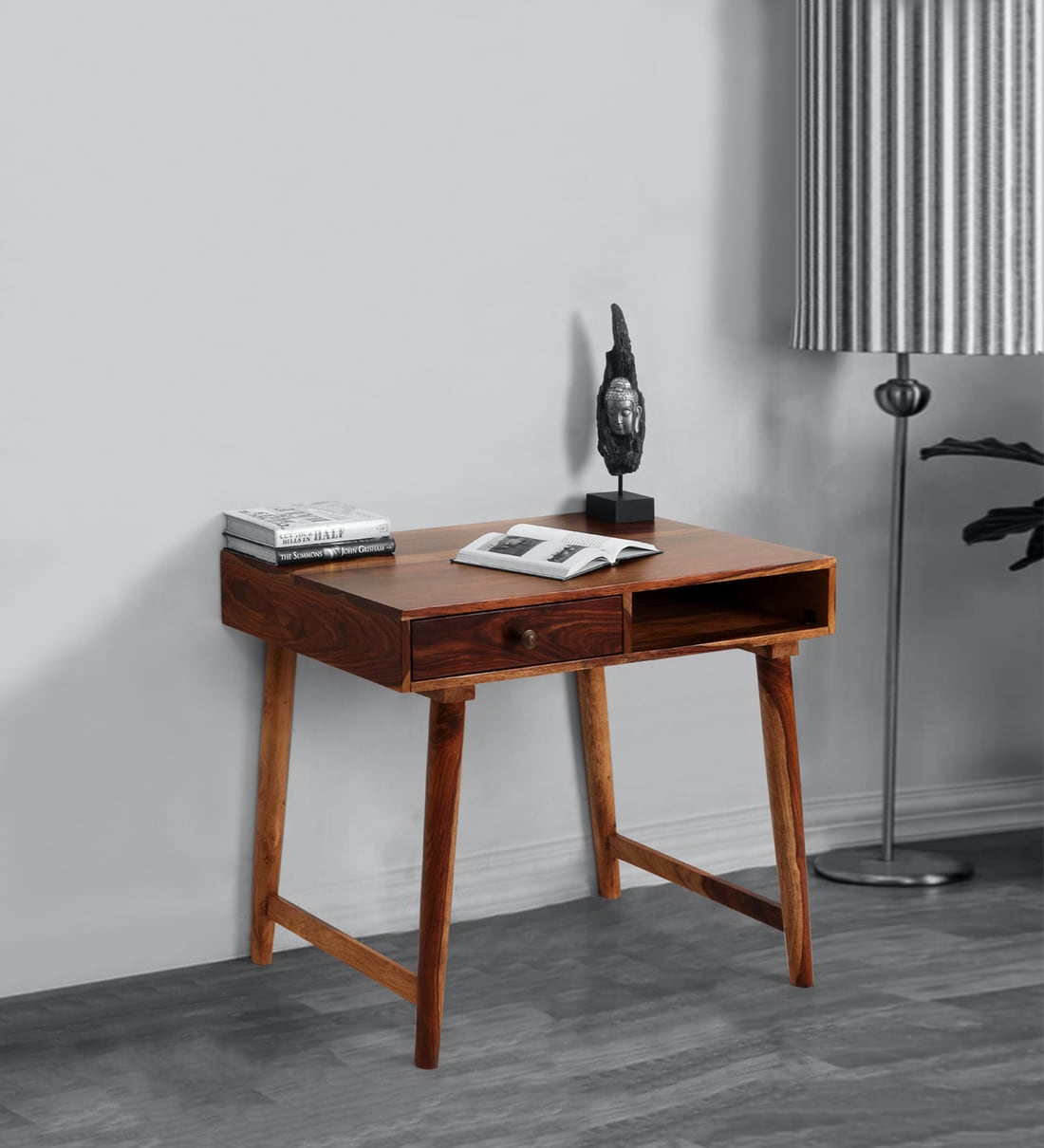 Buy Alexis Study Table in Walnut Finish by Evok Online MidCentury
