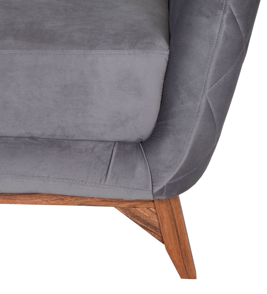 Buy Fredo Fabric 1 Seater Sofa in Grey Colour by Evok Online Modern 1 Seater Sofas 1 Seater