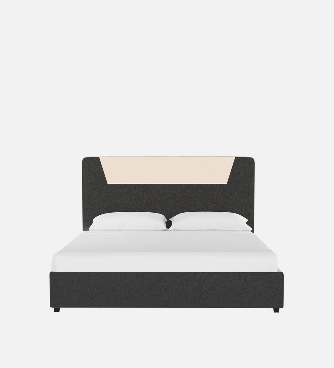 Buy Alina Leatherette Upholstered King Size Bed in Davy Grey Colour by