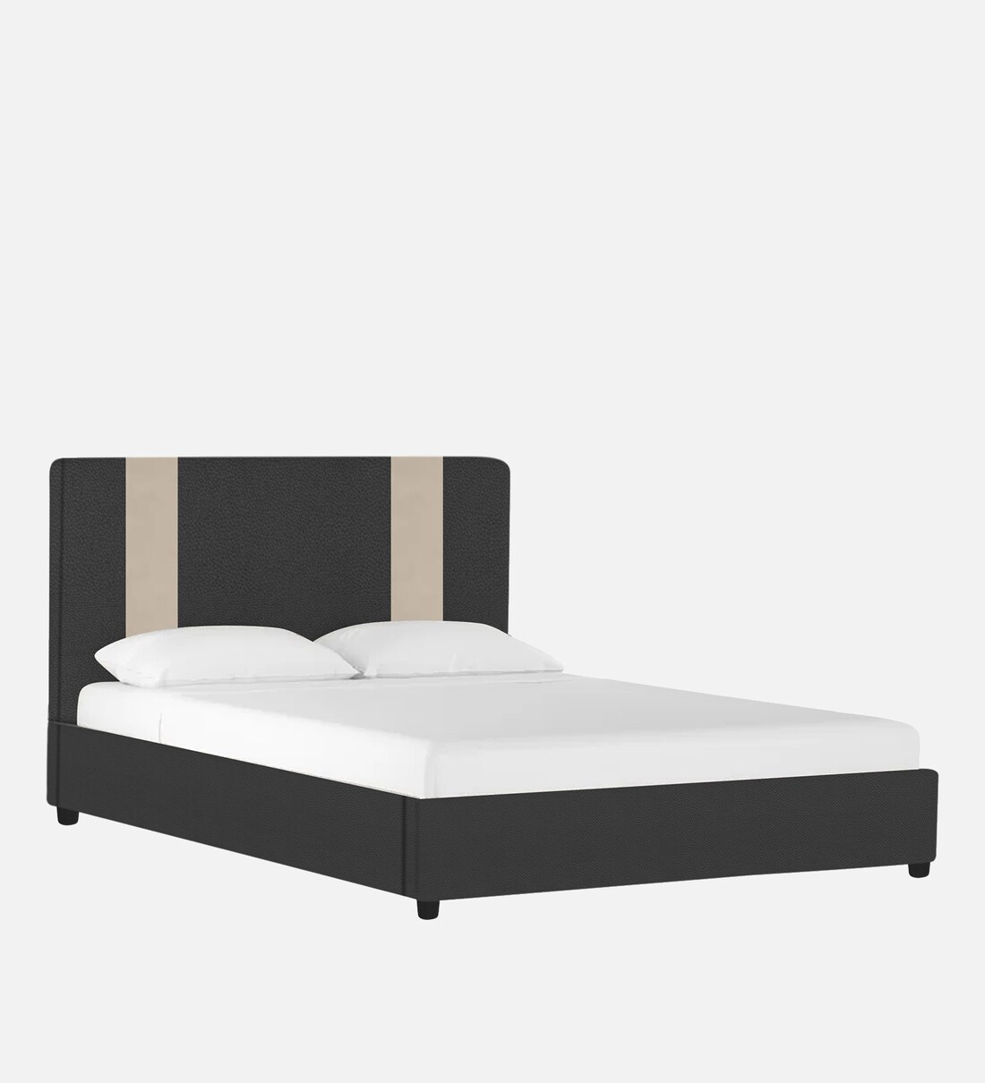 Buy Alisha Leatherette Upholstered Queen Size Bed in Davy Grey Colour