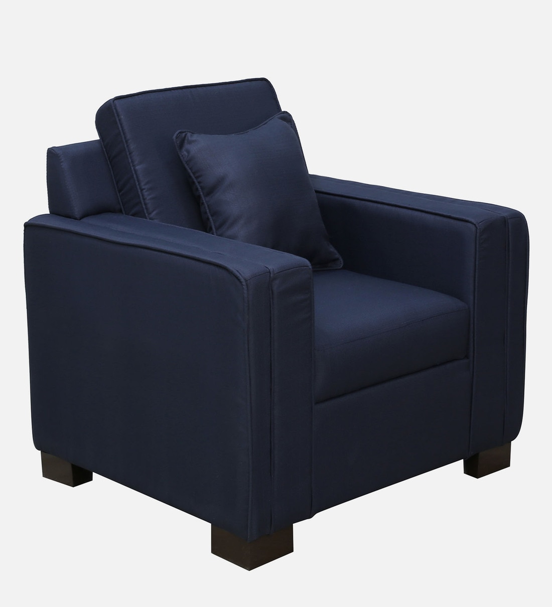 Buy Alisia Fabric 1 Seater Sofa In Navy Blue Colour at 38% OFF by