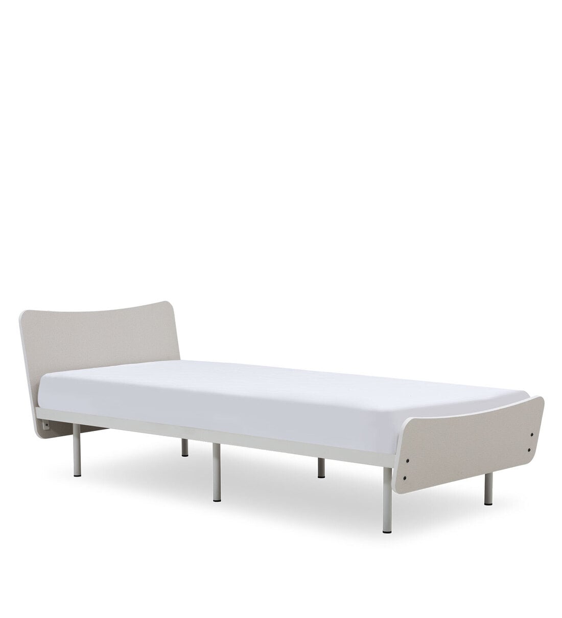 Buy Allen Single Bed in White Finish by Furlenco Online Modern Single