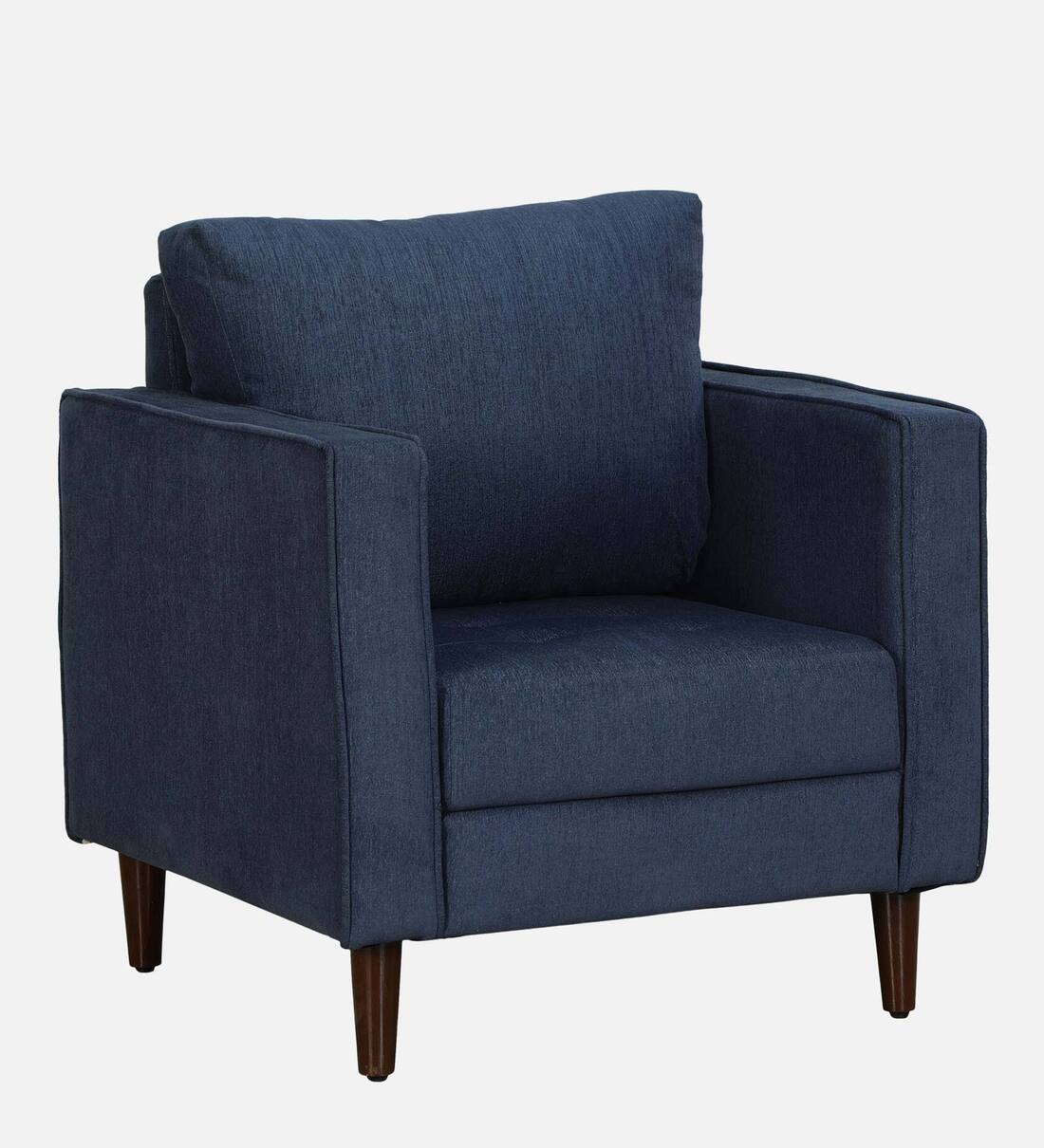 Buy Allison Fabric 1 Seater Sofa In Navy Blue Colour at 38% OFF by