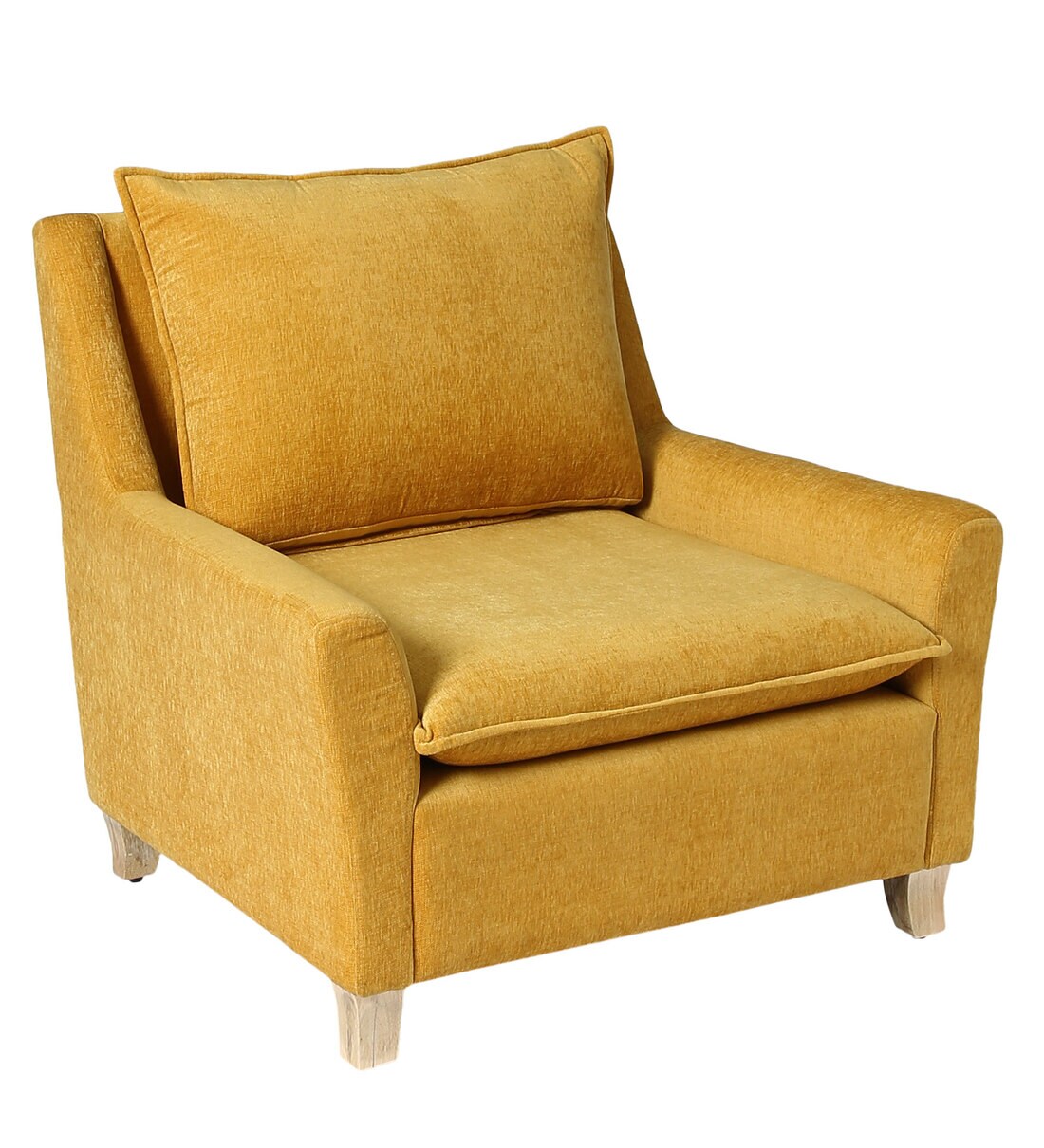Buy Alma Lounge Chair in Yellow Colour CasaCraft By Pepperfry Online