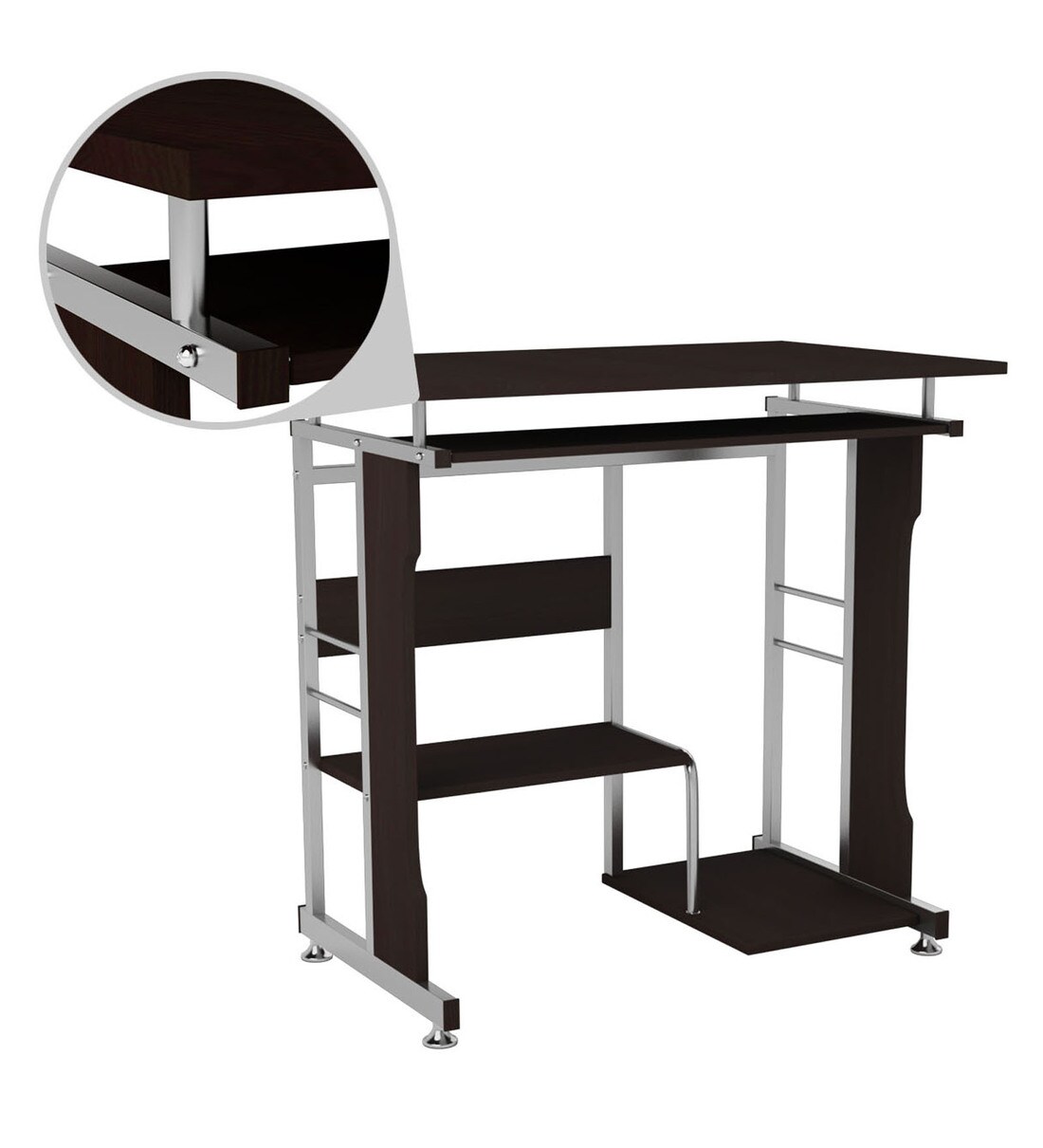 Buy Alpha Computer Table in Black Walnut Finish by Nilkamal Online