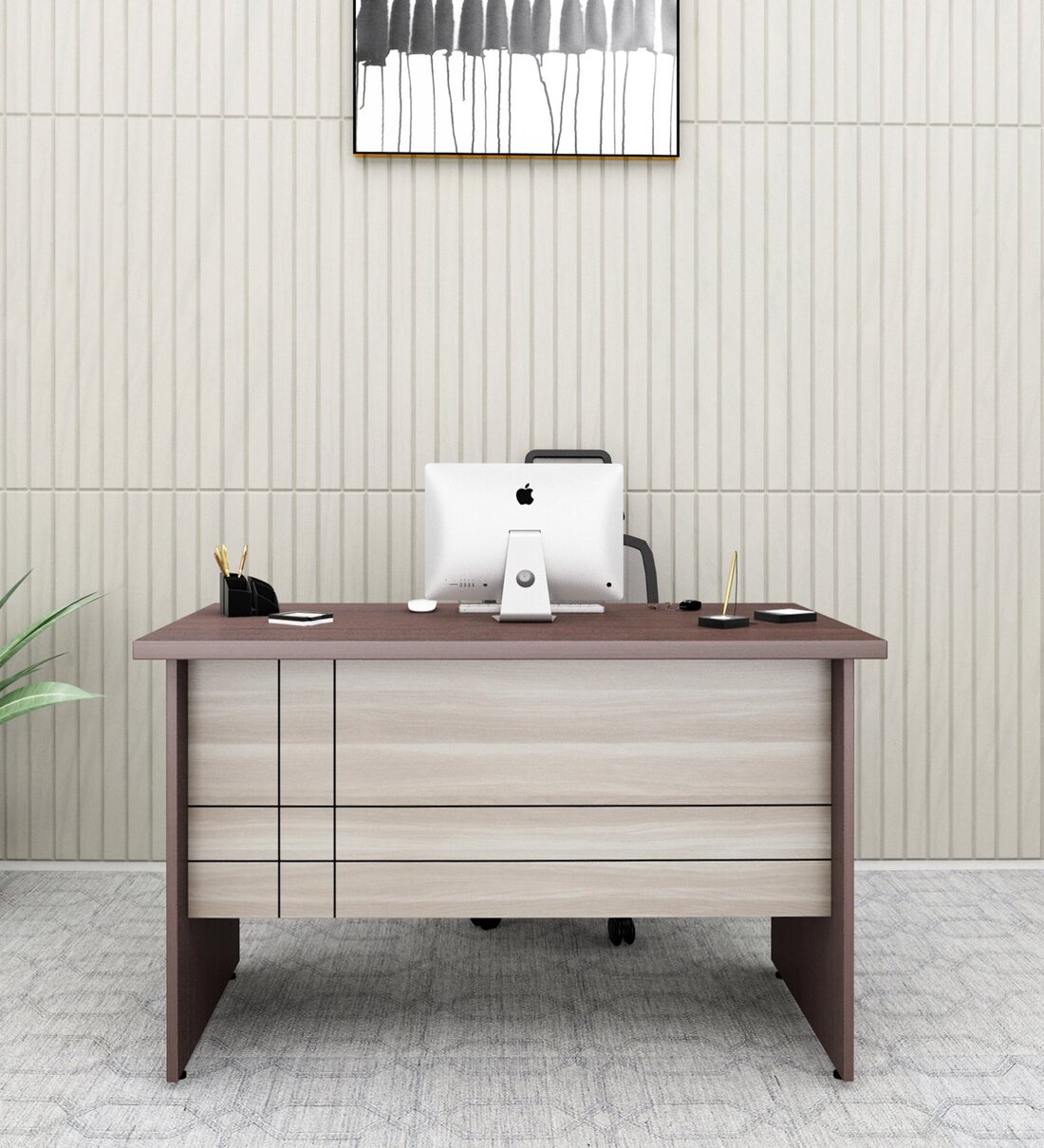 Buy Alston Workstation In Balliness Pine & Cloud Ash Finish With Drawer
