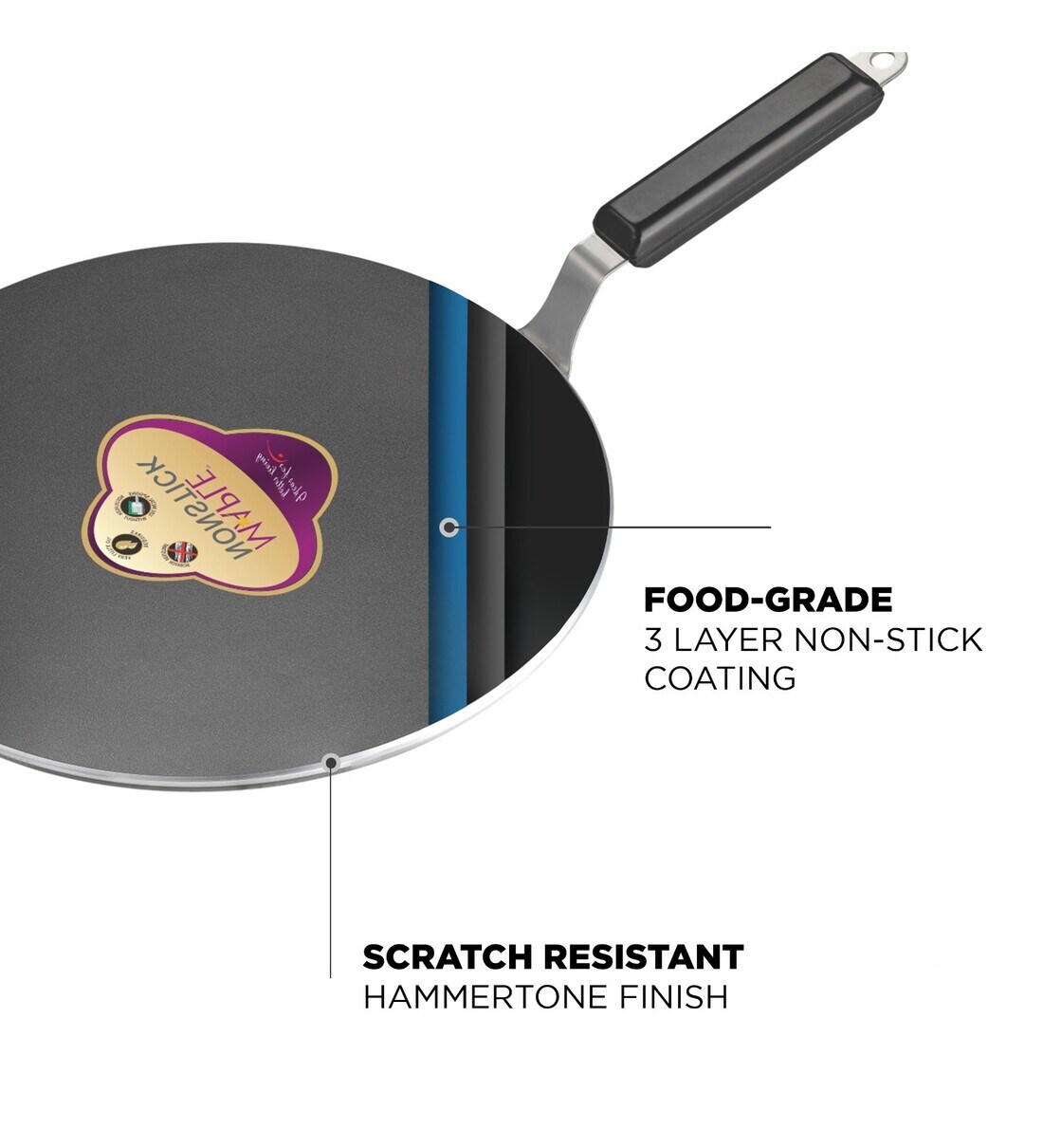 Non-Stick – Induction Based Dosa Tawa (3 Coat Hammer Tone Finish