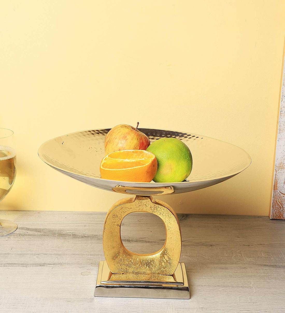 Buy Aluminium Stand Bowl Platter with Nickel Coating By Rishan