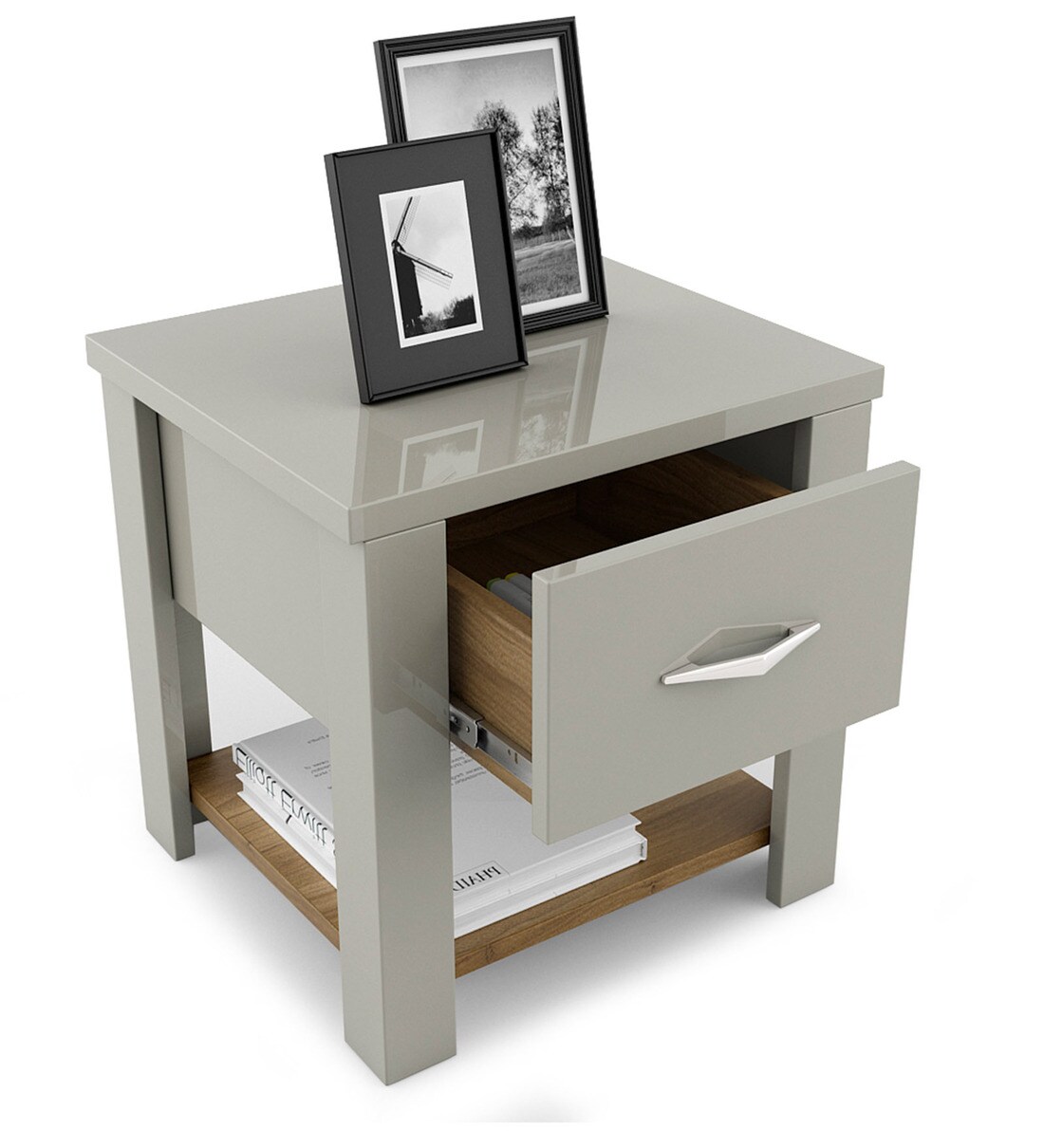 Alvaro Night stand In Natural Teak Finish