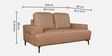 Alabaster Leatherette 2 Seater Sofa In Brown Colour