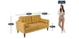 Alaine Fabric 2 Seater Sofa In Camel Yellow Colour