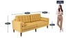Alaine Fabric 3 Seater Sofa In Camel Yellow Colour