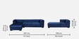 Arlo Velvet RHS Sectional Sofa (3 + Lounger) In Royal Blue Colour