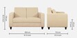 Alba Fabric 2 Seater Sofa In Beige Colour